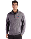 Chicago Cubs Cutter & Buck Forge Epic Confidence Recycled Double Stripe Mens Quarter Zip Black/White Front Thumbnail Image