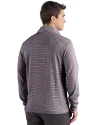 New York Mets Cutter & Buck Forge Epic Confidence Recycled Double Stripe Mens Quarter Zip Black/White Back Thumbnail Image