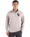 Colorado Rockies Cutter & Buck Forge Epic Confidence Recycled Mens Big & Tall Quarter Zip Polished Heather Front Thumbnail Image