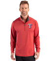 Texas Rangers Cutter & Buck Forge Epic Confidence Recycled Mens Quarter Zip Cardinal Red Heather Front Thumbnail Image
