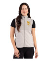 San Diego Padres Cutter & Buck Hunts Point Epic Comfort Recycled Fleece Womens Vest Polished Medium Gray Front Thumbnail Image