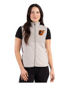 Baltimore Orioles Cutter & Buck Hunts Point Epic Comfort Recycled Fleece Womens Vest Polished Medium Gray Front Thumbnail Image