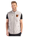 Baltimore Orioles Cutter & Buck Hunts Point Epic Comfort Recycled Mens Fleece Vest Polished Medium Gray Front Thumbnail Image