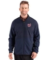 Washington Nationals Cutter & Buck Hunts Point Epic Comfort Recycled Fleece Mens Hybrid Jacket Navy Blue Front Thumbnail Image