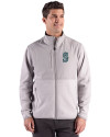 Seattle Mariners Cutter & Buck Hunts Point Epic Comfort Recycled Fleece Mens Hybrid Jacket Polished Medium Gray Front Thumbnail Image