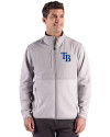 Tampa Bay Rays Cutter & Buck Hunts Point Epic Comfort Recycled Fleece Mens Hybrid Jacket Polished Medium Gray Front Thumbnail Image