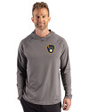 Milwaukee Brewers Cutter & Buck Prospect Epic Confidence Recycled Mens Big & Tall Hooded Pullover Elemental Grey Front Thumbnail Image