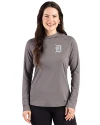 Detroit Tigers Cutter & Buck Prospect Epic Confidence Recycled Womens Hooded Pullover Elemental Grey Front Thumbnail Image