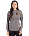 Baltimore Orioles Cutter & Buck Prospect Epic Confidence Recycled Womens Hooded Pullover Elemental Grey Front Thumbnail Image