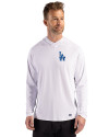 Los Angeles Dodgers Cutter & Buck Prospect Epic Confidence Recycled Mens Hooded Pullover White Front Thumbnail Image