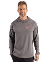 Washington Nationals Cutter & Buck Prospect Epic Confidence Recycled Mens Hooded Pullover Elemental Grey Front Thumbnail Image