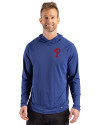 Philadelphia Phillies Cutter & Buck Prospect Epic Confidence Recycled Mens Hooded Pullover Tour Blue Front Thumbnail Image
