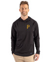 Pittsburgh Pirates Cutter & Buck Prospect Epic Confidence Recycled Mens Hooded Pullover Black Front Thumbnail Image