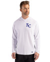 Kansas City Royals Cutter & Buck Prospect Epic Confidence Recycled Mens Hooded Pullover White Front Thumbnail Image