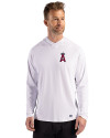 Los Angeles Angels Cutter & Buck Prospect Epic Confidence Recycled Mens Hooded Pullover White Front Thumbnail Image
