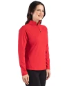Cincinnati Reds Cutter & Buck Prospect Epic Confidence Recycled Textured Stretch Womens Quarter Zip Red Side Thumbnail Image