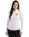 Houston Astros Cutter & Buck Prospect Epic Confidence Recycled Textured Stretch Womens Quarter Zip White Front Thumbnail Image