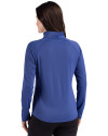 New York Mets Cutter & Buck Prospect Epic Confidence Recycled Textured Stretch Womens Quarter Zip Tour Blue Back Thumbnail Image