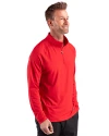 Los Angeles Angels Cutter & Buck Prospect Epic Confidence Recycled Textured Stretch Mens Quarter Zip Red Side Thumbnail Image
