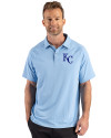 View image 1: Kansas City Royals Cutter & Buck Prospect Recycled Featherlight Stretch Mens Sport Polo Atlas Light Blue Front