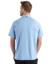 Atlanta Braves Cutter & Buck Prospect Epic Confidence Recycled Textured Stretch Mens Sport Polo Atlas Light Blue Back Thumbnail Image