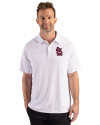 St. Louis Cardinals Cutter & Buck Prospect Epic Confidence Recycled Textured Stretch Mens Sport Polo White Front Thumbnail Image