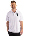 Chicago White Sox Cutter & Buck Prospect Epic Confidence Recycled Textured Stretch Mens Sport Polo White Front Thumbnail Image