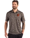 Baltimore Orioles Cooperstown Cutter & Buck Coastline Epic Comfort Camo Print Recycled Mens Polo Elemental Grey Front Thumbnail Image