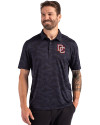 Washington Nationals Cooperstown Cutter & Buck Coastline Epic Comfort Camo Print Recycled Mens Polo Navy Blue Front Thumbnail Image