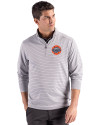 HoustonAstrosCooperstown- Cutter & Buck Forge Epic Confidence Recycled Double Stripe Mens Quarter Zip Polished/White Front Thumbnail Image
