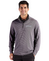 Colorado Rockies Cooperstown Cutter & Buck Forge Epic Confidence Recycled Double Stripe Mens Quarter Zip Black/White Front Thumbnail Image