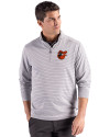 Baltimore Orioles Cooperstown Cutter & Buck Forge Epic Confidence Recycled Double Stripe Mens Quarter Zip Polished/White Front Thumbnail Image