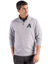 Arizona Diamondbacks Cooperstown Cutter & Buck Forge Epic Confidence Recycled Double Stripe Mens Quarter Zip Polished/White Front Thumbnail Image