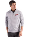 Detroit Tigers Cooperstown Cutter & Buck Forge Epic Confidence Recycled Double Stripe Mens Quarter Zip Polished/White Front Thumbnail Image