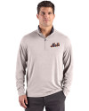 New York Mets Cooperstown Cutter & Buck Forge Epic Confidence Recycled Mens Big & Tall Quarter Zip Polished Heather Front Thumbnail Image