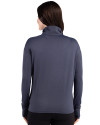 Chicago Cubs Cooperstown Cutter & Buck Forge Epic Confidence Recycled Womens Quarter Zip Dark Navy Blue Heather Back Thumbnail Image