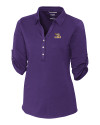 LSU Tigers Cutter & Buck Womens Elbow-Sleeve Thrive Polo College Purple Mannequin Thumbnail Image