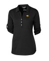 Iowa Hawkeyes Cutter & Buck Womens Elbow-Sleeve Thrive Polo Black Mannequin Thumbnail Image