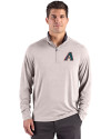 Arizona Diamondbacks Cooperstown Cutter & Buck Forge Epic Confidence Recycled Mens Quarter Zip Polished Heather Front Thumbnail Image