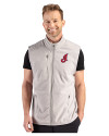 Cleveland Indians Cooperstown Cutter & Buck Hunts Point Epic Comfort Recycled Mens Fleece Vest Polished Medium Gray Front Thumbnail Image