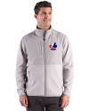 Montreal Expos Cooperstown Cutter & Buck Hunts Point Epic Comfort Recycled Fleece Mens Hybrid Jacket Polished Medium Gray Front Thumbnail Image