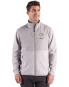 Milwaukee Brewers Cooperstown Cutter & Buck Hunts Point Epic Comfort Recycled Fleece Mens Hybrid Jacket Polished Medium Gray Front Thumbnail Image
