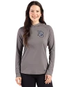 Washington Nationals Cooperstown Cutter & Buck Prospect Epic Confidence Recycled Womens Hooded Pullover Elemental Grey Front Thumbnail Image