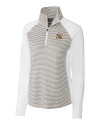 LSU Tigers Cutter & Buck Forge Tonal Stripe Stretch Half Zip Womens Top White/Polished Mannequin Thumbnail Image