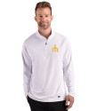 Seattle Mariners Cooperstown Cutter & Buck Prospect Epic Confidence Recycled Textured Stretch Mens Quarter Zip White Front Thumbnail Image