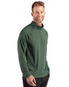 Tampa Bay Rays Cooperstown Cutter & Buck Prospect Epic Confidence Recycled Textured Stretch Mens Quarter Zip Hunter Green Side Thumbnail Image