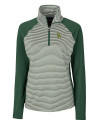 Baylor Bears Cutter & Buck Forge Tonal Stripe Stretch Half Zip Womens Top Hunter Green Mannequin Thumbnail Image