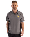 Seattle Mariners Cooperstown Cutter & Buck Prospect Epic Confidence Recycled Textured Stretch Mens Big & Tall Sport Polo Elemental Grey Front Thumbnail Image