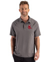 Boston Red Sox Cooperstown Cutter & Buck Prospect Epic Confidence Recycled Textured Stretch Mens Big & Tall Sport Polo Elemental Grey Front Thumbnail Image