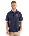 HoustonAstrosCooperstown- Cutter & Buck Prospect Epic Confidence Recycled Textured Stretch Mens Sport Polo Navy Blue Front Thumbnail Image